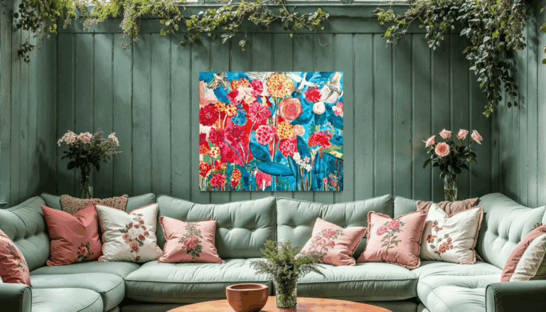 Follow the sun, Contemporary Painting by Radka King in interior